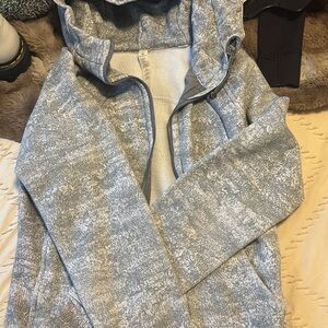 Gray Hooded Zip-Up Jacket